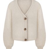 Handcrafted Alpaca Cardigan: Grey Merino Wool Knitwear