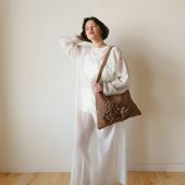 Handmade Raffia Tote Bag: Crochet Flower Eco-friendly Shopper