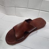 Moroccan Leather Sandals For Men – Handmade Brown Slip-on Summer Gift Shoes