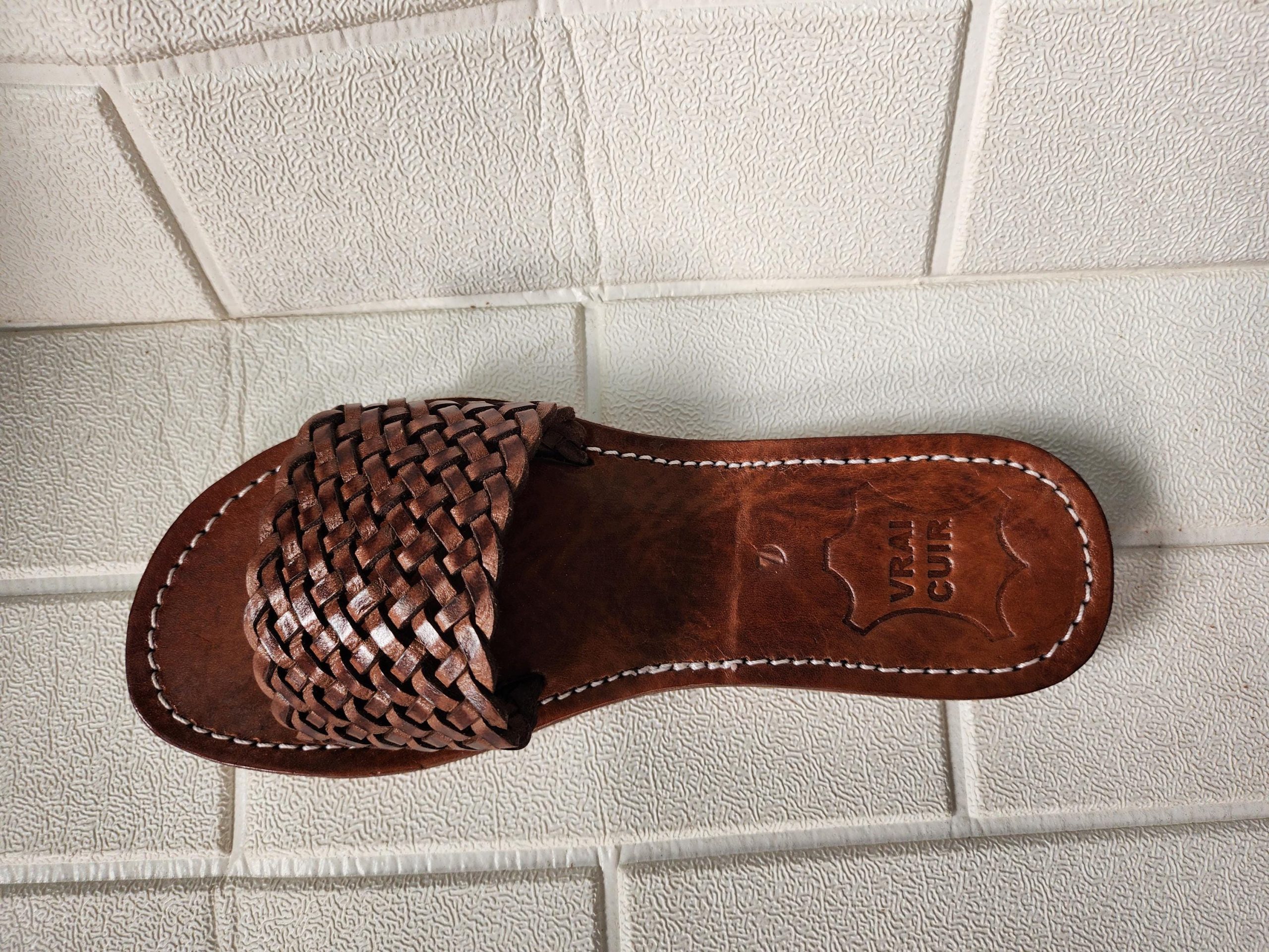 Moroccan Handmade Leather Sandals Women – Braided Slides, Strappy Summer Shoes, Open Toe Beach Sandals, Handcrafted Flat Leather Sandals