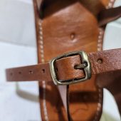 Handmade Moroccan Leather Sandals For Women – Brown Toe Loop Flat Sandals – Genuine Leather Summer Shoes – Buckle Strap Design